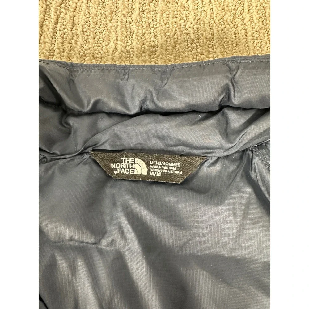 The North Face Mens Navy Blue Puffer Jacket Goose Down Insulated Full Zip M